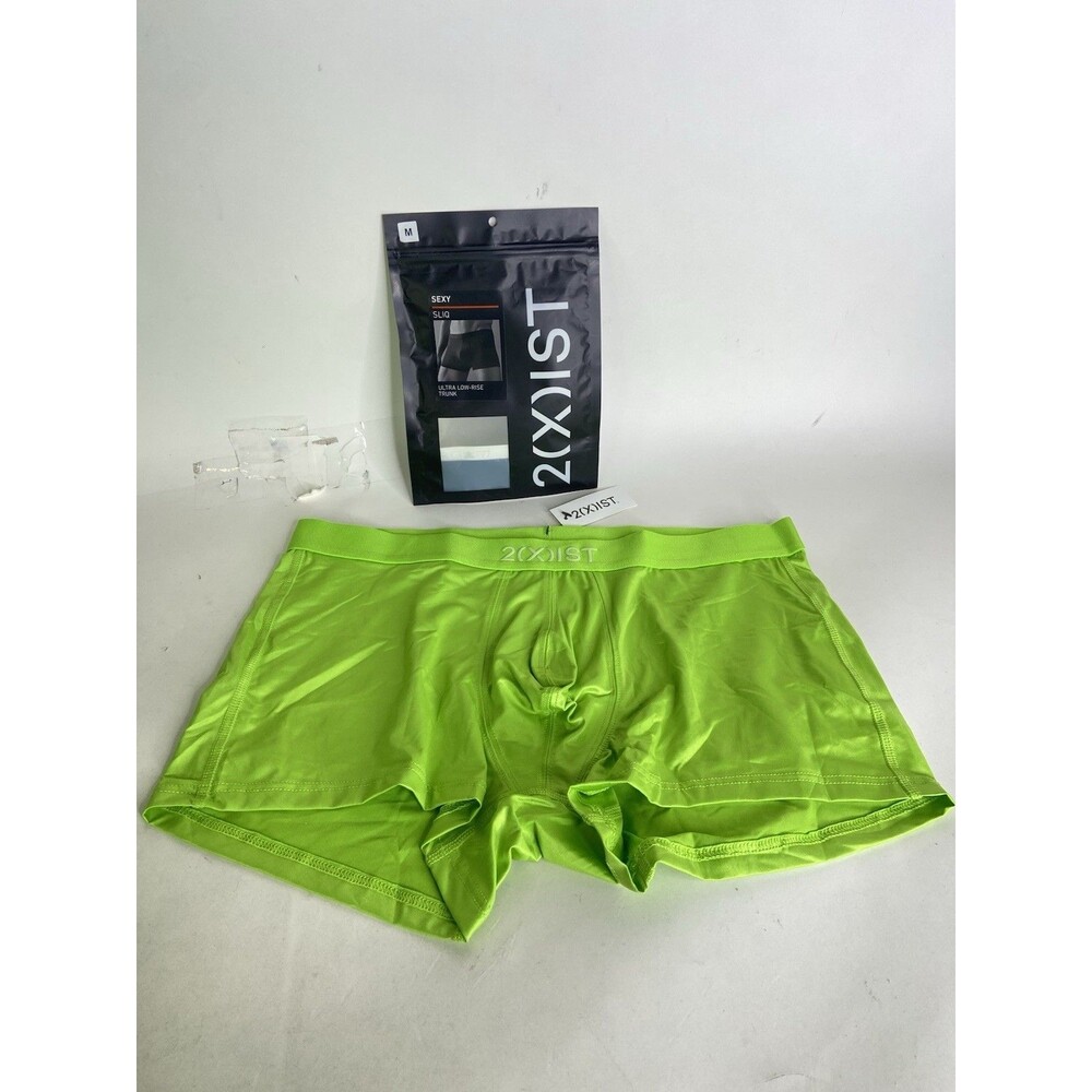 2xist Sexy Sliq Ultra Low Rise Trunk Boxer Jasmine Green Mens Size S